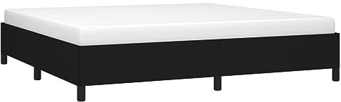 vidaXL Polsterbett, Bett Bettgestell mit Lattenrost, Schlafzimmerbett Doppelbett mit Stützbeinen, Bettrahmen Schlafzimmermöbel, Schwarz 200x200cm Stoff