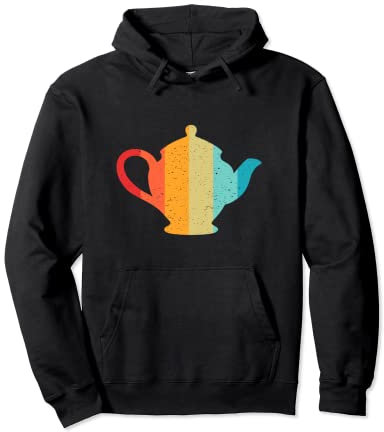 Teekanne Silhouette Retro Vintage Style 70er 80er Jahre Used-Look Pullover Hoodie