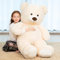SNOWOLF Teddybär, niedliches Stofftier, Plüschtier, 130 cm, großer Bär, Kuschelpuppe, Geschenk für Kinder, Jungen, Mädchen, Geburtstag, Weihnachten, Valentinstag (1.3m, cremefarben)