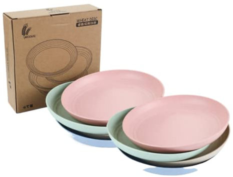 green-goose® Bio-based Camping Teller | 8 Stück | Strapazierfähiges Spülmaschinenfestes Pflanzenmaterial