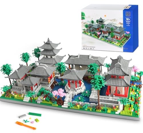 HIGH GODO Chinese Architecture Micro Bausteine Set, 3930 Teile Klassischer Suzhou Garden Haus Deko Modell, Klemmbausteine Creative Geschenk für Erwachsene oder Jugendliche