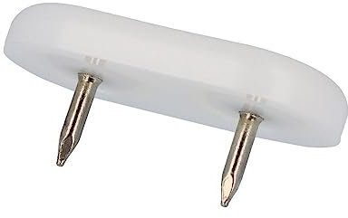 4X Nagelgleiter Stuhlgleiter mit Nagel - Kunststoff Mögelgleiter für Stühle und Tische (Natur, 35 x 18 mm)