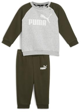 PUMA Unisex Baby Minicats Ess Raglan Jogger Fl Trainingsanzug, Dark Olive, 80 EU