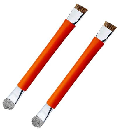 GTHUNDER 2 x Handy-Motherboard-IC-Reinigungsbürste, Doppelkopf, antistatisch, ESD-sicher, harte Bürste, Motherboard-Reinigungswerkzeug, Reinigungsbürste für Computer, Handy, Uhr usw. (Orange)