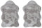 -LUXOR- living Kunstfell Coste Flauschiger Teppich Schlafzimmer - ideal zur Verwendung als Bettvorleger Schlafzimmer 2er Set 55 x 80 cm grau