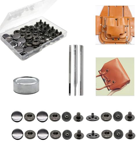 Corchetes De Presión Metálicos, Botones De Presión, 12 Remaches De Cuero, Remache De Doble Tapa, Kit De Cierres A Presión, Botones Presión Metalicos, Kit De Herramienta De Botón Snap