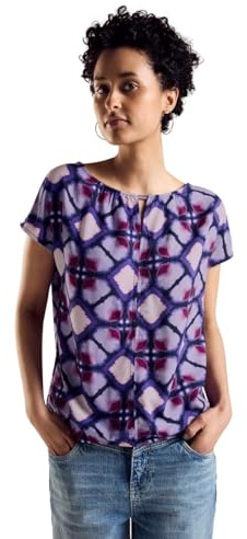 Damen Print Materialmix T-Shirt