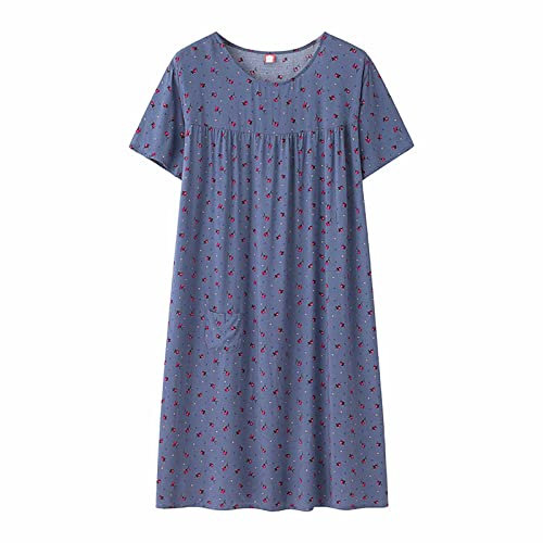 Abito Di Sfera Nero Con Fiocco Estivo Cotone Seta Manica Corta Vestito Da Sonno Per Le Donne Di Mezza Età Sciolto Corrispondenza Casa Indossare Anziani Biancheria Da Notte Plus Size Vestito Lungo