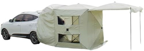 Meoky Automatisches Pop-Up-Zelt Outdoor Heckzelt SUV Erweitertes Heckzelt 5-Sitzer Wasserdichtes erweitertes Outdoor-Heckzelt,Weiß