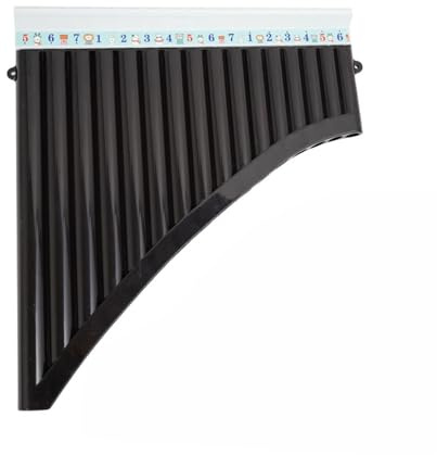 Flûte de pan Flûte de Pan ABS à 18 tuyaux avec clé en C pour débutants facile à apprendre avec un chalumeau coulissant(18 pipes black+blowpipe)