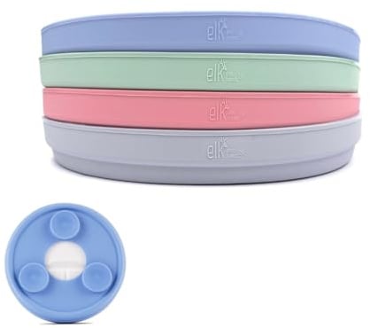 Elk and Friends 6.7 Porcelain Plate Suction Sleeve Only | 4pk | Silicone Sleeves Only | Fits Elk and Friends 6.7 Porcelain Plates | Microwave + Dishwasher Safe