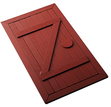 CIYODO 1pc Mini Wooden Door Fairy Opening Door Bookshelf Decor Mini House Miniature Door Terrarium Accessories Dollhouse Bedroom Furniture Miniature Fairy Door Dollhouse Exterior Door Red