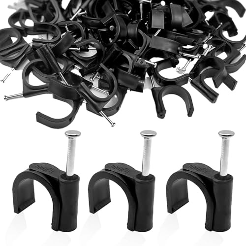 LOUZAGO 50 ganci Pex, 1,3 cm, raccordi in Pex neri, morsetti a J per tubi OD da 1,3 cm, filo di fissaggio (16 mm)