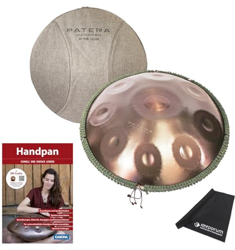 Patera Handpan HPDM-6 D-Kurd mit Lehrbuch und keepdrum Mikrofasertuch