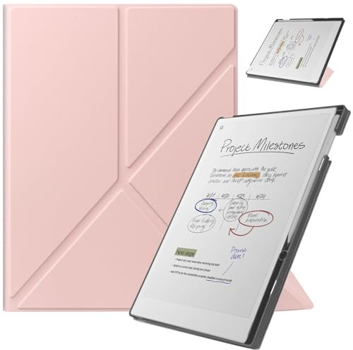 HoYiXi Funda para Remarkable Paper Pro 11.8” (2024 Released),con Soporte Plegable y Bolsillo para bolígrafo,fit Remarkable Paper Pro Tablet with 11.8” Color Display,Auto Sleep/Wake,Oro Rosa