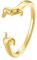 Fajewellery Ring Hund 925 Silber Verstellbare Ringe Hunde Mädchen Schmuck Geschenk für Hundeliebhaberin Damen Frauen (golden)