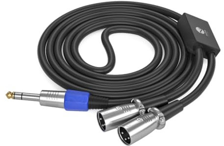 KADSXIYA Cavo di uscita standard da 6,35 mm (6,5 mm) a doppio cavo di uscita a 3 pin