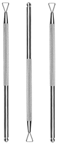 LIFKOME 3piezas Empujador De Cutículas Redondo Cortacuticulas Raspador De Cutículas