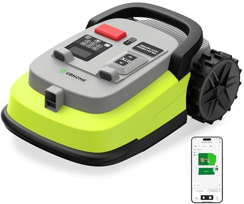 UBHOME M10 Rasenmäher Roboter, Mähroboter ohne Begrenzungskabel für Rasenflächen bis 1200m², Vision+RTK Fusion-Mapping,Smart-Navigation, Hindernisvermeidung, App-Steuerung