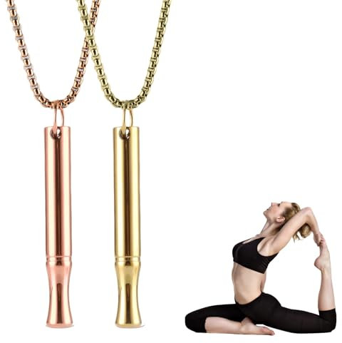 2 Stück Rauchentwöhnung Hilfsmitte,V2 Halskette Rauchfrei Original,Atemkette Raucherentwöhnung Hilfsmittel,Rauchfrei Kette mit Pfeife,Angst Atemhalskette mit Widerstand,Gegen Rauchen Aufhören Necklace