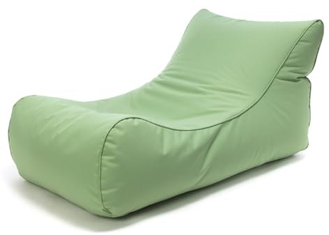 Ecopuf Master Sitzsack Chaise Longue für den Außenbereich, Sitzsack mit Seitentasche, Füllung aus Polystyrol-Kugeln, Maße 115 x 65 x 60 cm.