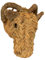 HOME MAISON - Déco Murale Petite tête de bouc en Paille Osier Naturel 17x20 cm