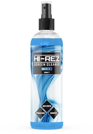 Hi-Rez - Screen Cleaner Spray 250ml - Streak-Free Cleaning for Monitors, Laptops, TVs, Phones & Tablets - Anti-Static Formula - UK Made