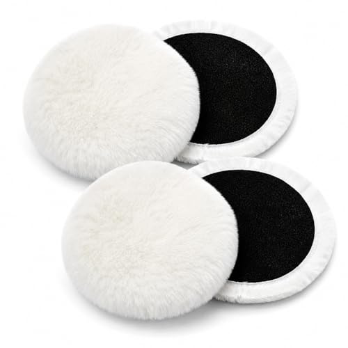 4 PCS Polishing Pads 125mm Wool Buffing Pad Wheel Discs for Car Wood Metal Polishing, Soft Car Polishers and Buffers Kit for Drill Random Orbital Sander Angle Grinder Sanding Waxing Cleaning