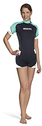 Mares Damen Shortsleeve Trilastic, Black/Blue/White, M, 412556