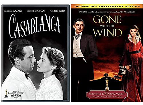 Award Winners Gone with the Wind DVD + Casablanca Classic Screen Series Double Feature