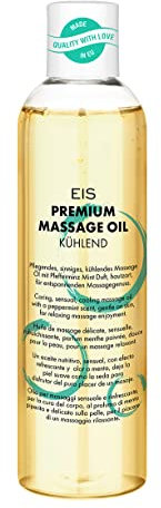 Premium Massageöl kühlend von EIS, Prickelnder Kälteeffekt, Minz-Aroma, 250 ml