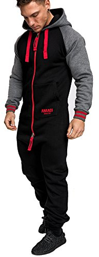 Amaci&Sons Herren Overall Jumpsuit Onesie Jogging Sportanzug Trainingsanzug Jogginganzug 3022