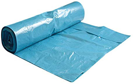 Müllbeutel, Blauer Müllsack 70l, LDPE-Müllbeutel, Polyethylen-Abfallbeutel, Abfallsack, reißfest, elastisch, hohe Qualität, Größe:40 my