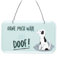 Deko Schild 'OHNE MiCH WÄRE ALLES DOOF/HUND', mint, ca. 20 x 12 cm H, Metall mit Drahthänger