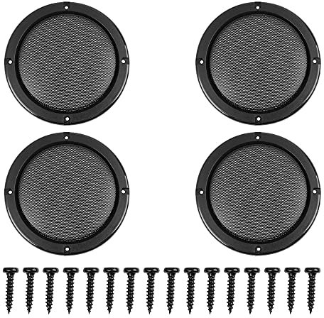 X AUTOHAUX 4pcs Grill Cover 5 Mesh Protector Car Speaker Cover Subwoofer Grill