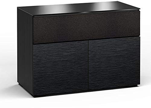 Salamander Chameleon Chicago 329 Black Oak Twin AV Cabinet with Speaker Grill