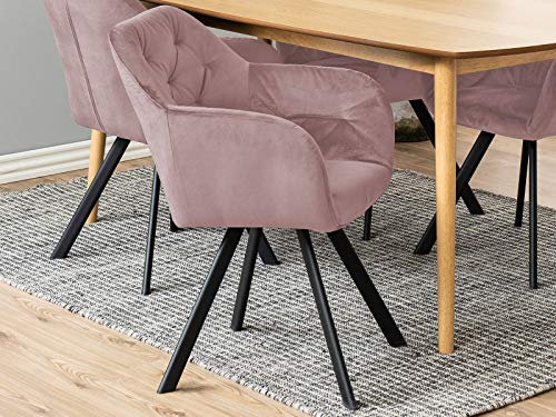 möbelando Armstuhl Esszimmerstuhl Loungestuhl Polsterstuhl Küchenstuhl Stuhl Lorin I Dusty Rose