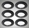 Trango 6er Set 6729-065MCOB LED Einbaustrahler in Schwarz matt schwenkbar inkl. 6x 3000K warmweiß Ultra Flach LED Modul, Einbauspots, Deckenstrahler, Deckenlampe, Badleuchte, Deckenleuchte, Spots