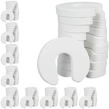 Relaxdays Foam Door Stopper Set of 40 Schaumstoff-Türstopper 40er Set, für Schubladen, Baby & Kind Fingerschutz, Quetschschutz, HWD 2x9x10,5cm, Weiß, 100, 2x9x10.5 cm