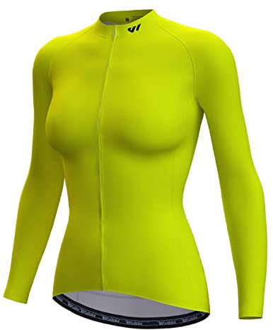 Wulibike MTB Fahrradtrikot Damen Passgenau und Bequem Radtrikot Damen Langarm Herbst Mit 3 Taschen