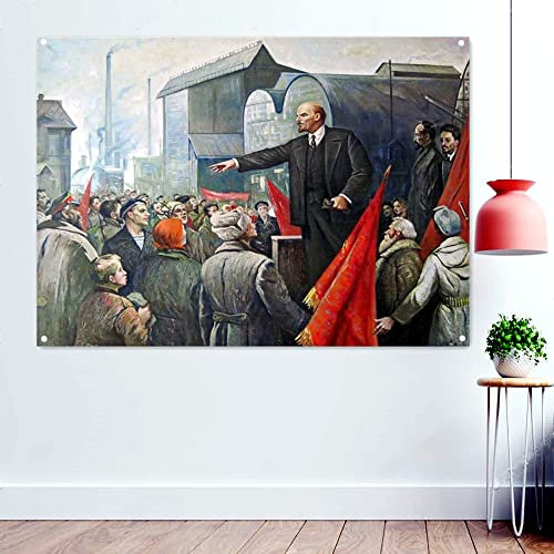 Lenin Poster Leader of the October Revolution in Russland The Great Sowjetunion CCCP UdSSR Propaganda Tapisserie 96 x 144 cm
