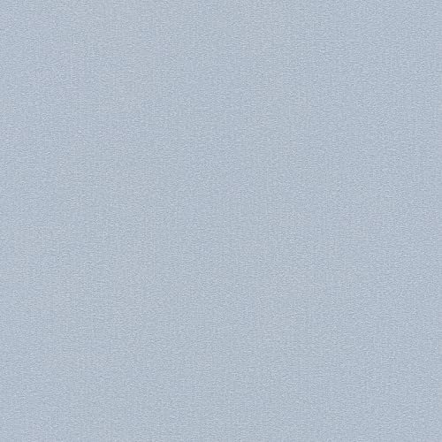 Uni Tapete in Grau Blau | Moderne einfarbige Tapete für Badezimmer und Jungenzimmer | Schlichte Vlies Strukturtapete mit Vinyl