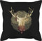 Kissen 50x50 - Dekoration - Hirsch Motiv Geschenk Jäger I Hirschgeweih Tracht - 50 x 50 cm - Schwarz - hirschkissen mit füllung jaeger männerkissen hirschmotiv geweih pillow bavaria sofakissen