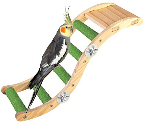 Vogel Holzleiter Spielzeug, Holz Papagei Vogel Barsch Kletterbrücke, Einfache Montage Sittich Spielzeug Vogelkäfig Zubehör für Sittiche, Papageien, Finken