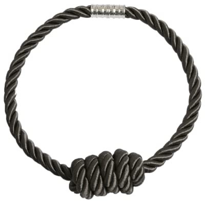 2pcs pince à rideau magnétique tissage porte-rideau embrasse boucle corde suspension balle retenue accessoires de décoration de la maison, charbon de bois, 45,50 cm