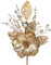 2PCS 18’’ Large Christmas Flower Bouquet Glitter Xmas Decorations, Gold Artificial Magolia Flower Arrangement with Realistic Berries, Leaves and Baubles for tree Decorations Home Decor Party Wreath