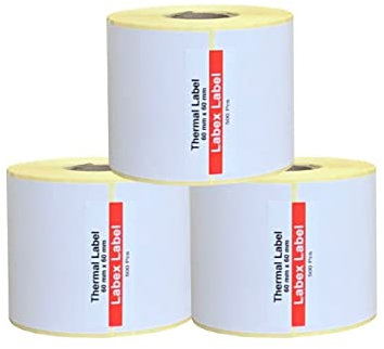 Lot de 3 rouleaux d'étiquettes thermiques de transfert thermique 60x60 mm - Zebra - 1 500 pièces - 1 rouleau - 500 étiquettes thermiques