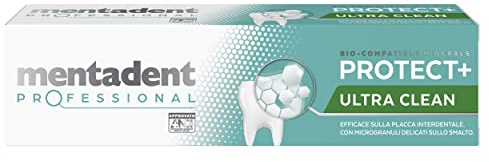 Mentadent Professional Protect+ Ultra Clean Zahnpasta Remineralisiert und entfernt Zahnbelag mit Bio-kompatiblen Mineralien und sanften Mikrogranulaten auf Nagellack, 75 ml