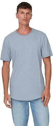 ONLY & SONS Herren Rundhals T-Shirt ONSBENNE LONGY - Regular Fit XS S M L XL XXL, Größe:S, Farbe:Eventide 22017822
