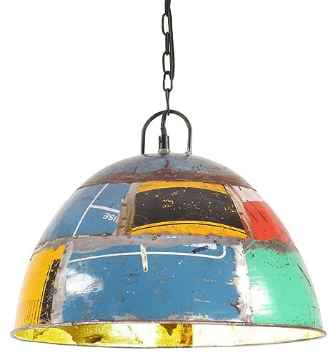 vidaXL Hängelampe Vintage Industriestil Pendelleuchte Deckenlampe Pendellampe Industrielampe Deckenleuchte Hängeleuchte 25W Mehrfarbig Rund 41cm E27